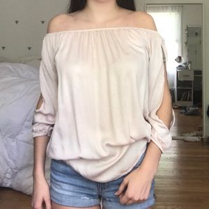 Pink Off-the-shoulder Top